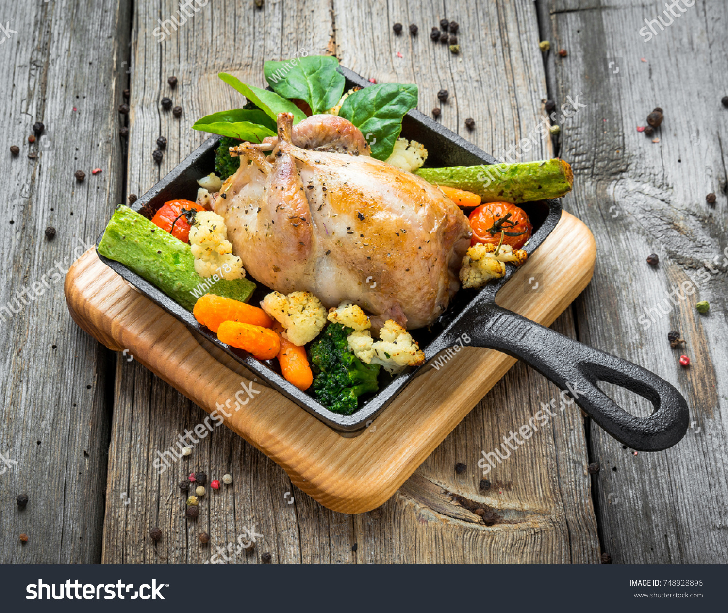 stock-photo-grilled-pheasant-with-bacon-and-spices-and-vegetables-on-a ...